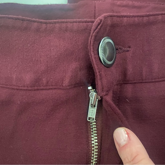 Maurices Burgundy Ponte Stretch Knit Skinny Pants Small - Picture 8 of 14